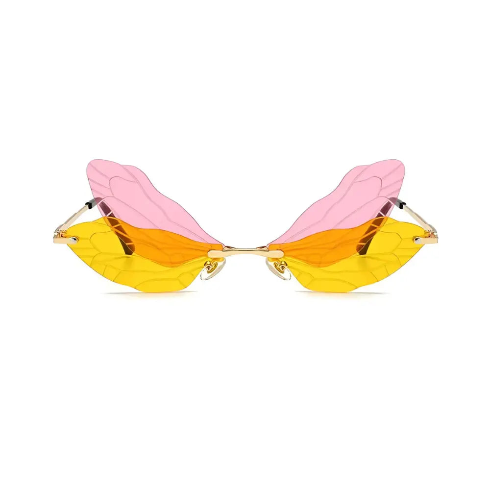 Occhiali da sole a farfalla pink yellow