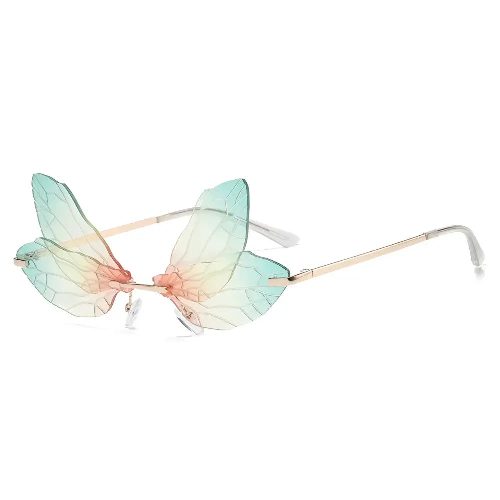 Occhiali da sole a farfalla verde