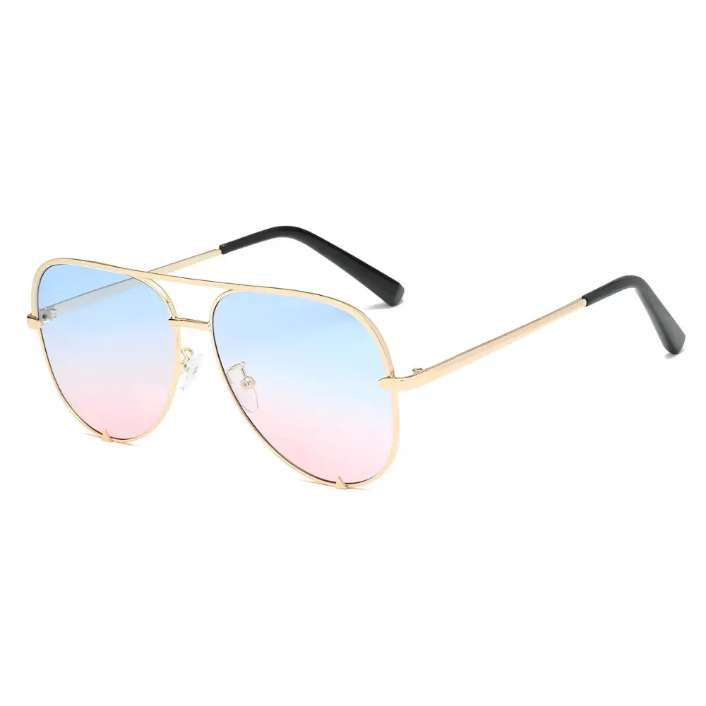 Occhiali da sole aviator vintage blu e rosa