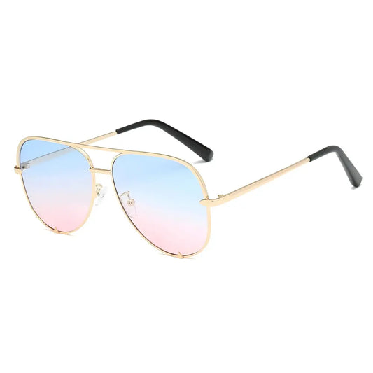 Occhiali da sole aviator vintage blu e rosa