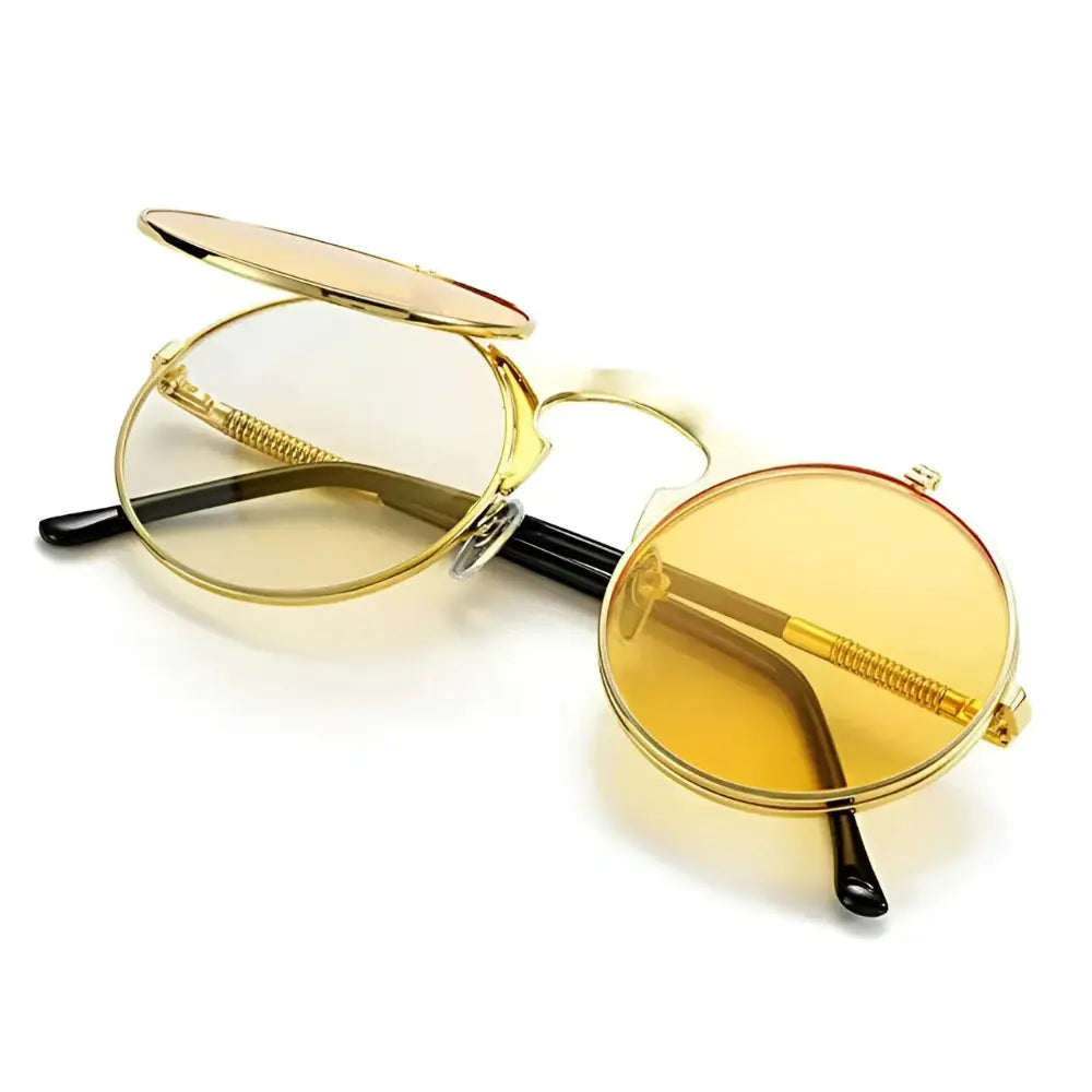 Occhiali da sole rotondi color giallo 