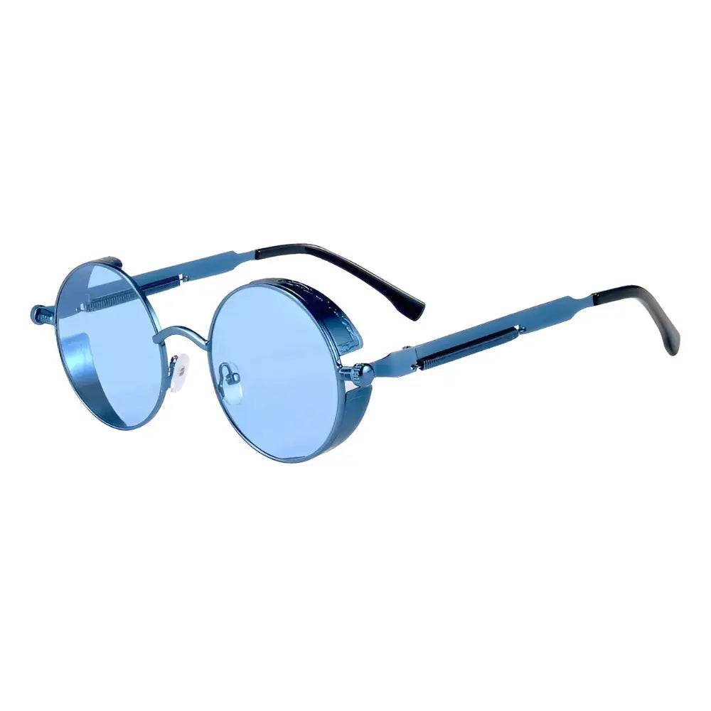 Occhiali da sole rotondi retro blu
