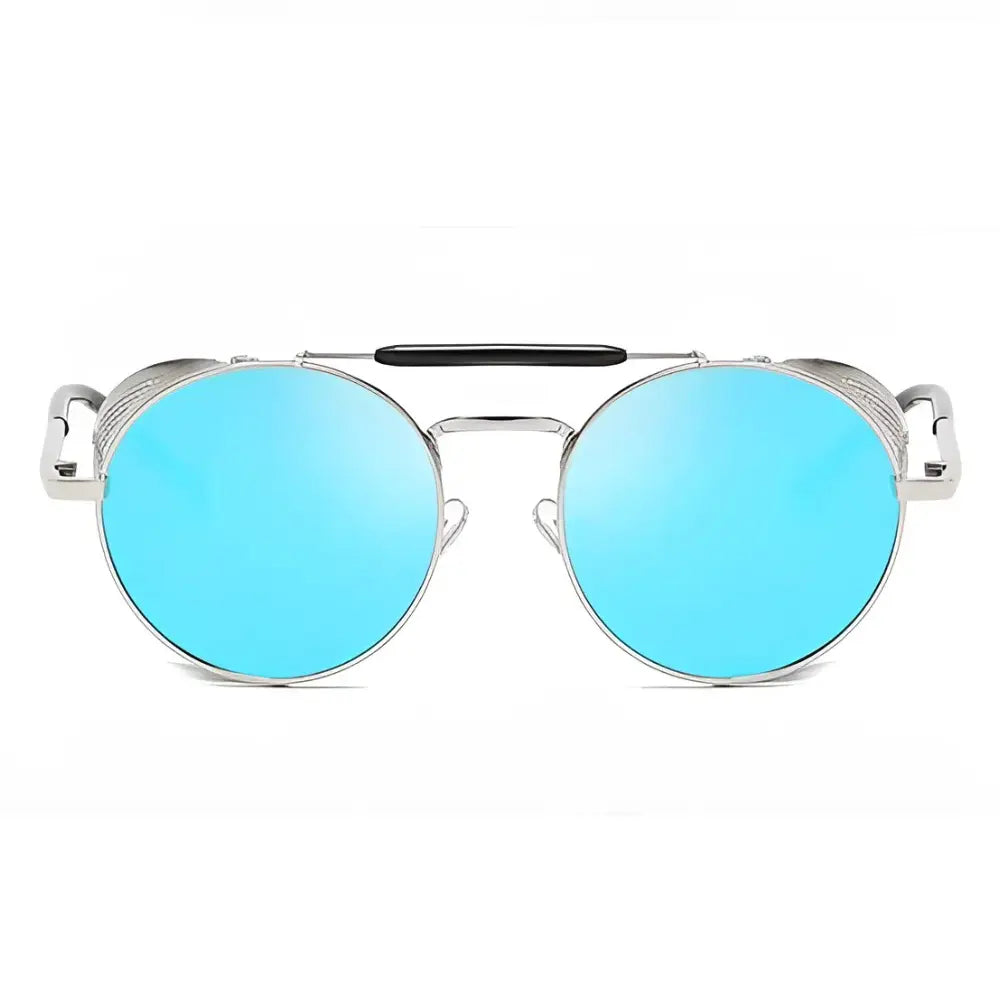 Occhiali da sole uomo rotondi vintage blue