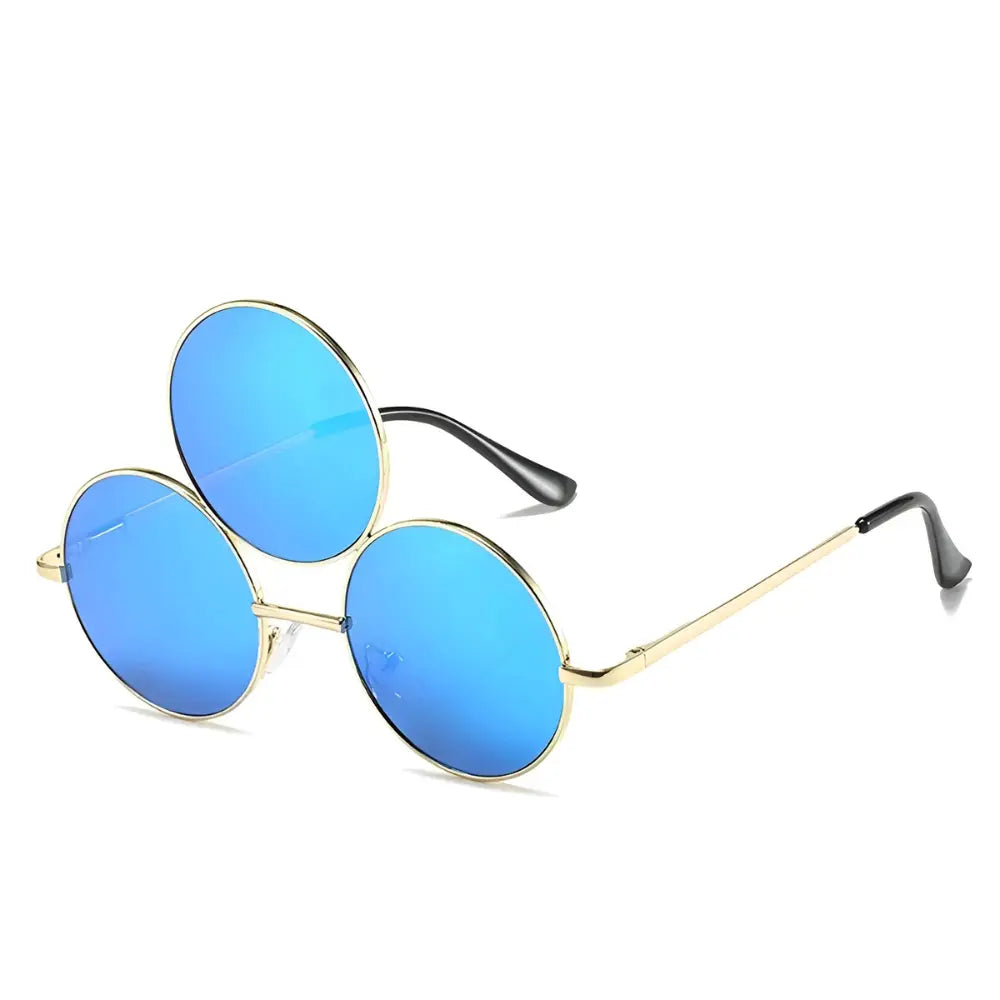 Occhialida sole rotondi vintage blu