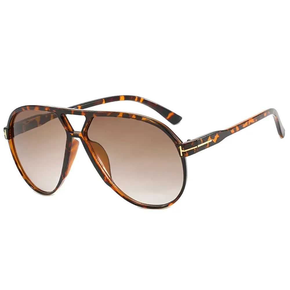 Oversize vintage sunglasses leopardo